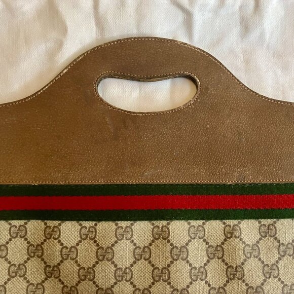 GUCCI AUTHENTIC vintage 70s/80s monogram tote w/ Gucci stripe - Picture 3 of 9